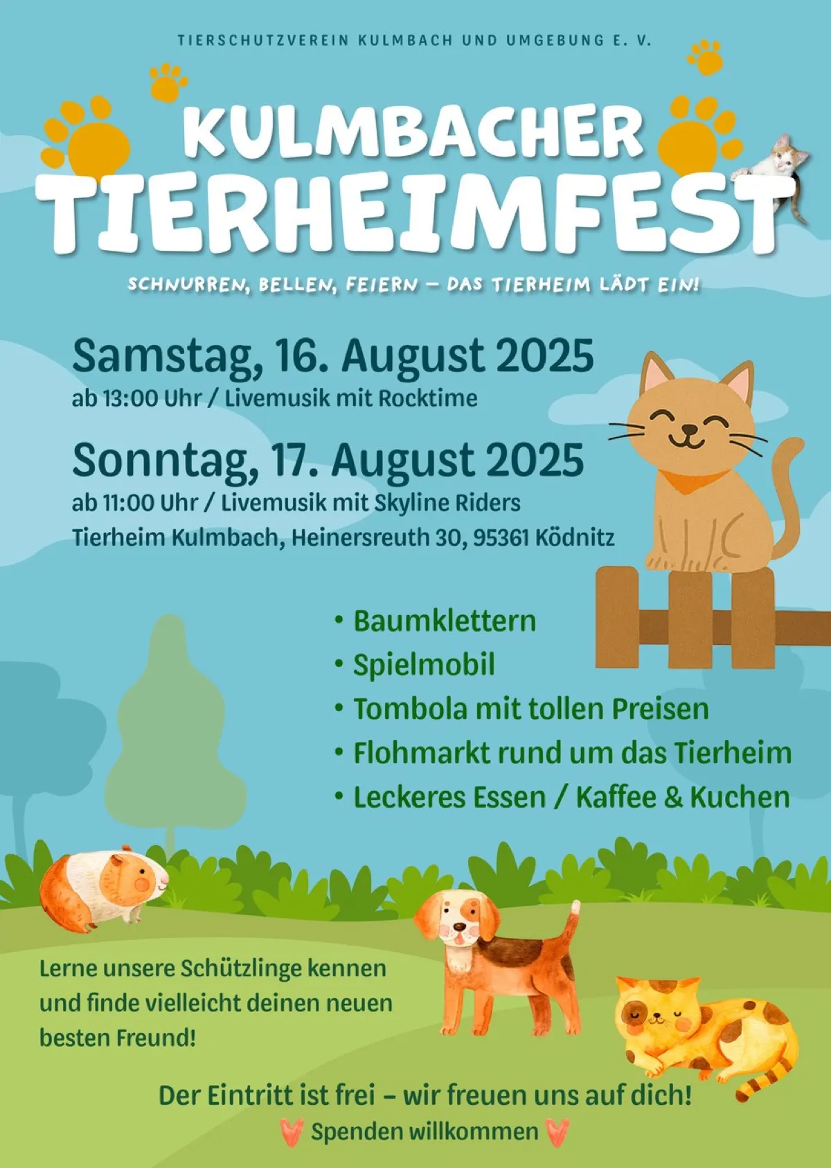 Einladung zum Kulmbacher Tierheimfest vom 16. - 17.08.2025